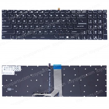 Laptop Keyboard for MSI Stealth Pro GS63 GS63VR 6RF 7RF Raider GE63 GE63VR GE73 GE73VR 6RF16H22 6RFAC16H22 MS-16K2 US No Frame RGB Backlight Βlack ( SKU.41177USBL )