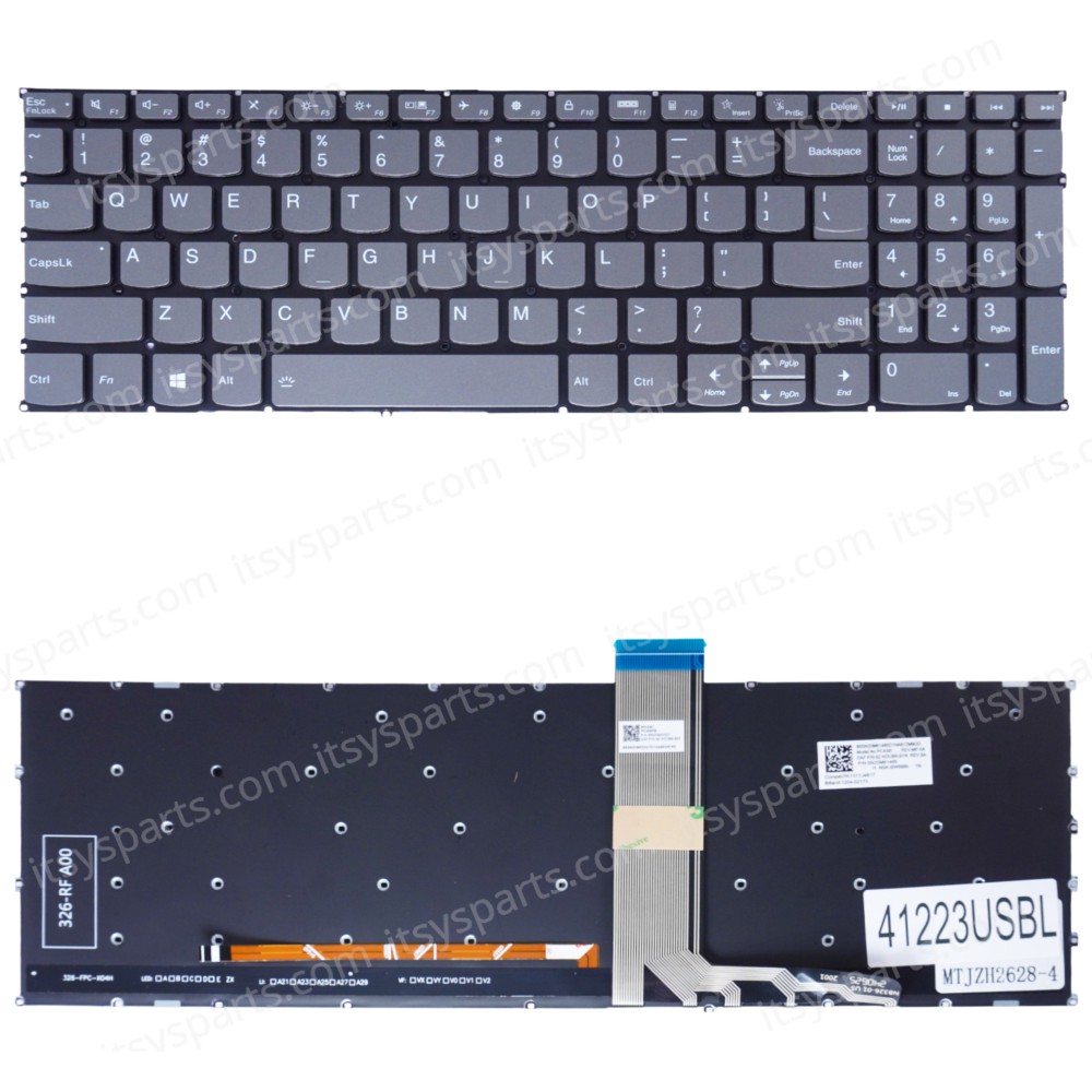 Laptop Keyboard for Lenovo IdeaPad Slim 3-15IAN8 82XB 3-15IRU8 82X7 5CB1L45593 5CB1L45902 US No Frame Backlight Gray ( SKU.41223USBL )