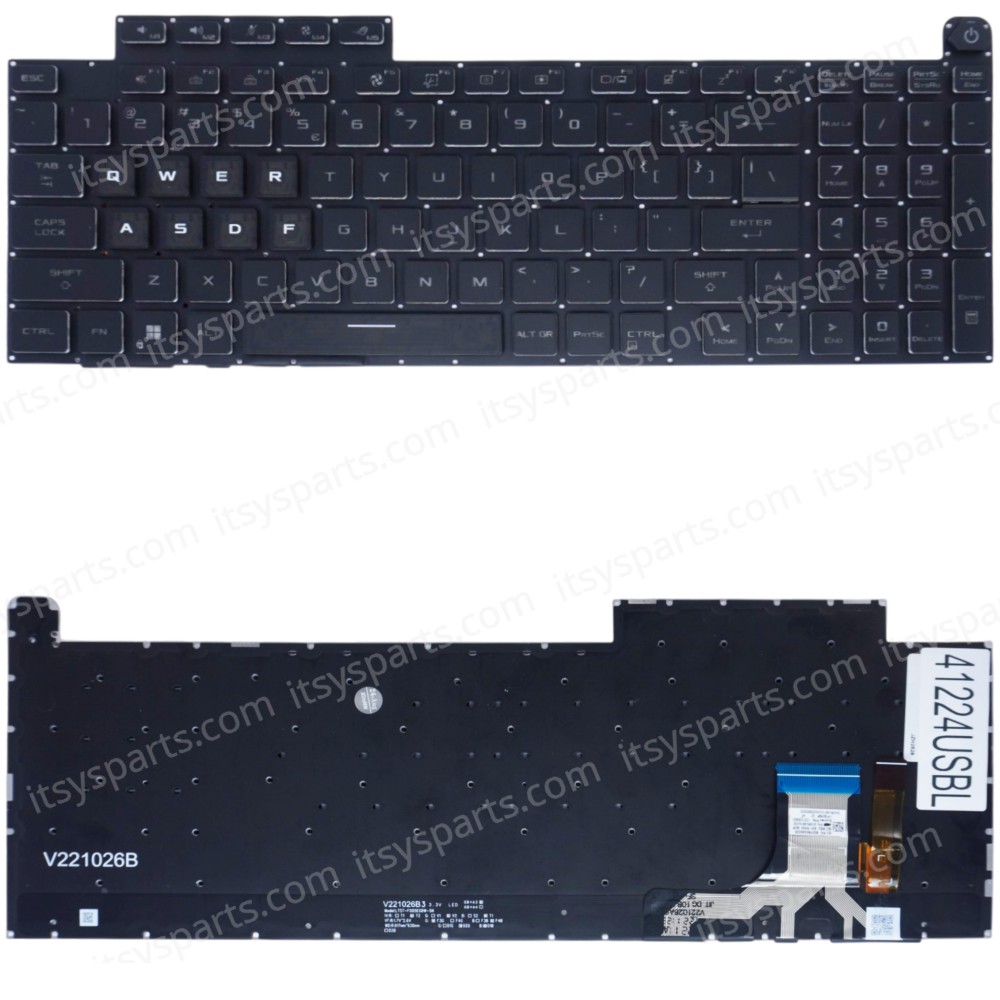 Laptop Keyboard for Asus ROG Strix SCAR 18 G814 G814J G814JI G814JU G814JVR 6037B0245230 OKNR0-691GUI00 V221026BS1 V221026B3 US No Frame Backlight Black ( SKU.41224USBL )