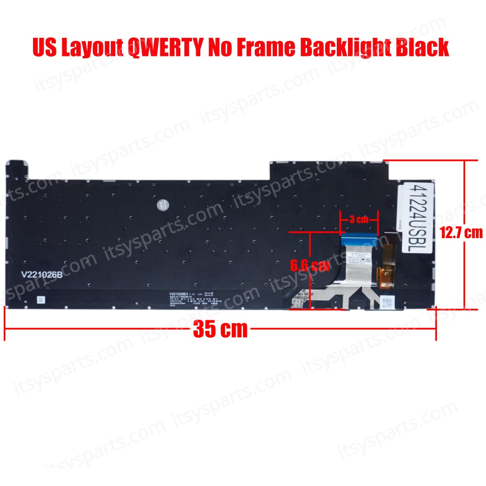 Laptop Keyboard for Asus ROG Strix SCAR 18 G814 G814J G814JI G814JU G814JVR 6037B0245230 OKNR0-691GUI00 V221026BS1 V221026B3 US No Frame Backlight Black ( SKU.41224USBL )