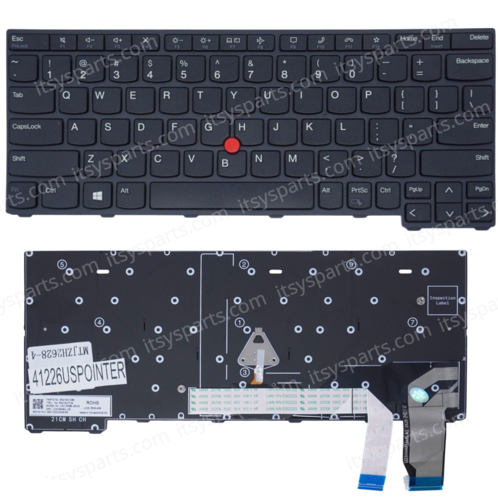 Laptop Keyboard for Lenovo ThinkPad X13 Gen 2 20WK 20WL 20XH 20XJ 5N21A21919 SN21A21296 5N21A21734 CS21SNBL-83US LI23044NEL-US US Pointer Black ( SKU.41226USPOINTER )