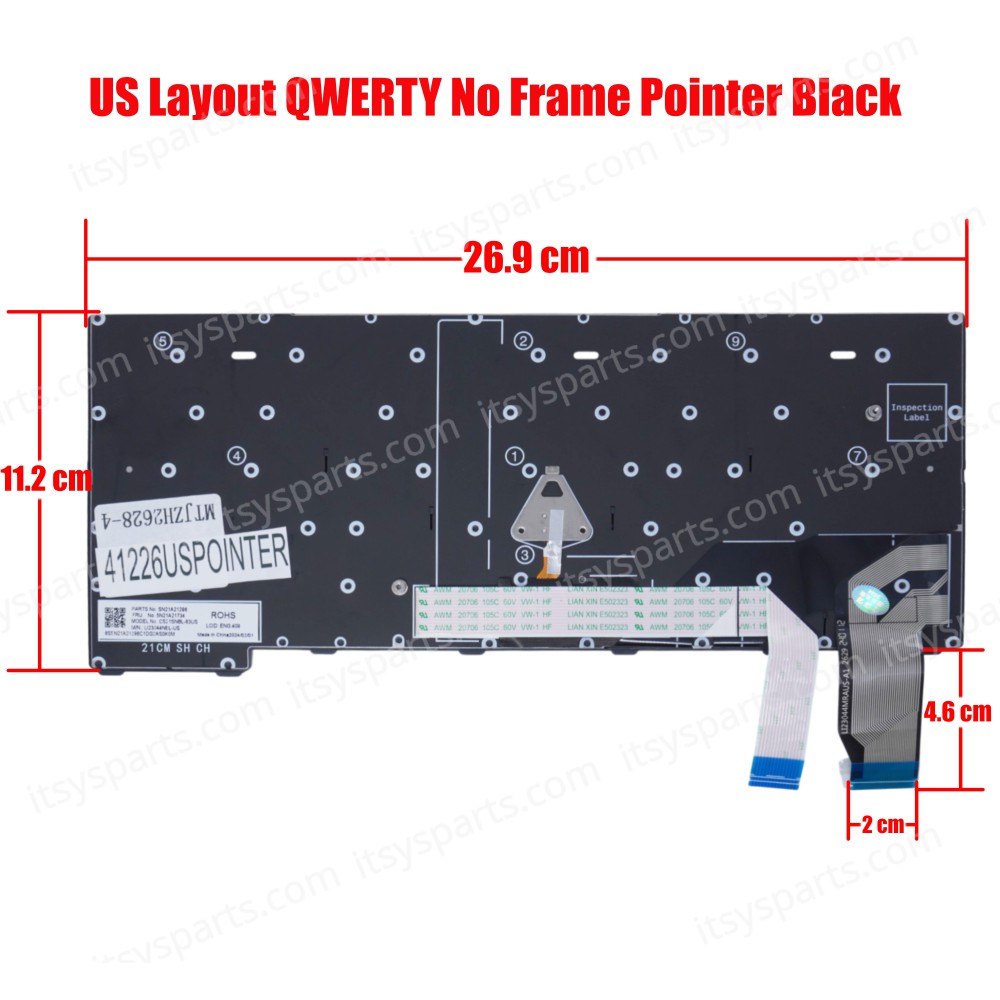 Laptop Keyboard for Lenovo ThinkPad X13 Gen 2 20WK 20WL 20XH 20XJ 5N21A21919 SN21A21296 5N21A21734 CS21SNBL-83US LI23044NEL-US US Pointer Black ( SKU.41226USPOINTER )