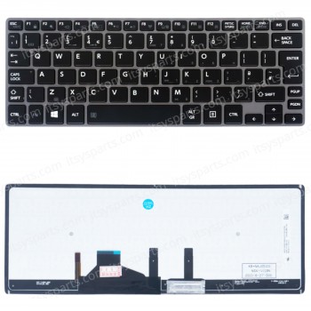 Laptop Keyboard for Toshiba Dynabook R63/A R63/B R63/D R63/Y R63/J R63/F Series R634 RZ63 Z30-A Z30-B Z30-C Z30T-A Z30T-B UK Backlight Black Gray Frame ( SKU.40157UKNOPOINTERBL )