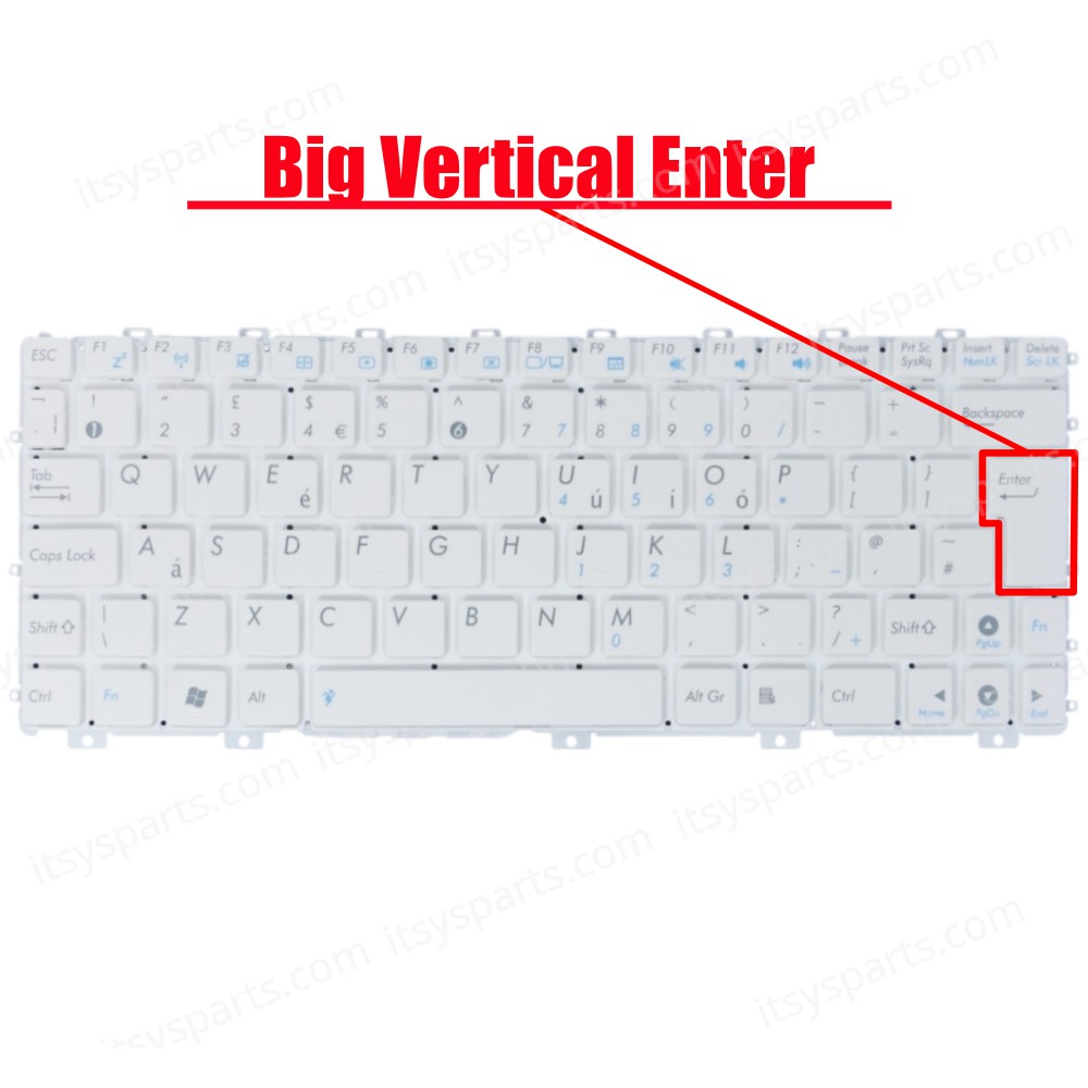 Laptop Keyboard for Asus Eee PC 1025 1025C 1025CE 1015BX 1011P 1015PW 04GOA291KUS01 04GOA292KUS02-1 AEEJ8U00110 MP-10B63US-5289 MP-10B66PA-5288 V103646LS1 MP-10B63US-528 UΚ White ( SKU.40105UKWHITE )