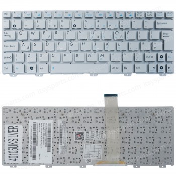 Laptop Keyboard for Asus Eee PC 1025 1025C 1025CE 1015BX 1011P 1015PW 1015PD 1015TX 04GOA291KUS01 04GOA292KUS02-1 AEEJ8U00110 MP-10B63US-5289 UK No Frame Silver ( SKU.40105UKSILVER )