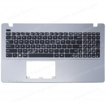 Laptop Keyboard Palmrest for Asus X550 X550C X550C-XO113H X550CA X550CA-CJ677H 0KNB0-612SIT00 90NB00T1-R31US0 90NB00T1-R31UK0 13NB00T1AP1202 MP-11N63US-5281W US Silver ( SKU.40055USPALM )