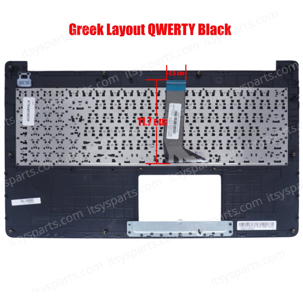 Laptop Keyboard Palmrest for Asus X502 X502C X502CA 90NB00I1-R31US0 13N0-P1A0D010C 13NB00I1AP0501 0KNB0-612AHU00 0KN0-P11HU13 9Z.N9DSU.20Q GR Black ( SKU.40395GRPALM )