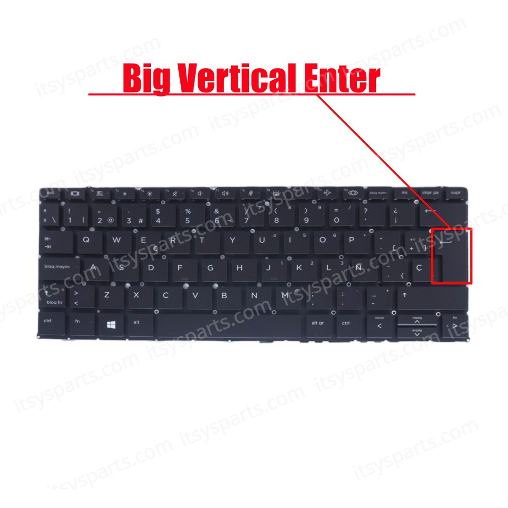 Spanish Laptop Keyboard for HP Elite Dragonfly 2-in-1 - Product number : 8TX57UT L57278-001 ES No Frame Backlight Black ( SKU.41166ESBL )