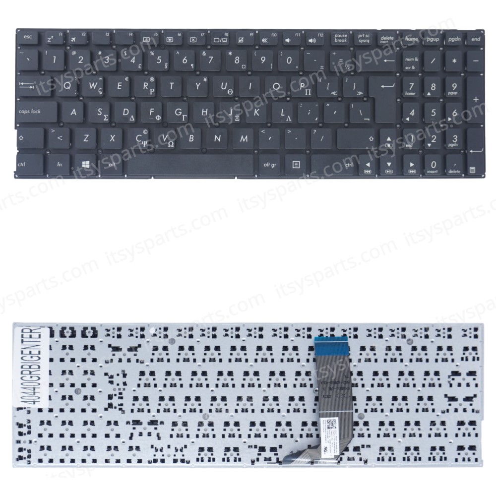 Greek Laptop Keyboard for Asus X756U A556UV X556UV D756UAX Z550 X556U X556UA 0KNB06131GR00 SG-8400-2DA SN2551 90NB0A01-R30030 GR No Frame Black ( SKU.40440GRBIGENTER )