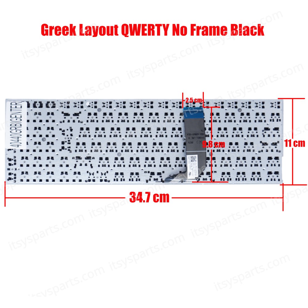 Greek Laptop Keyboard for Asus X756U A556UV X556UV D756UAX Z550 X556U X556UA 0KNB06131GR00 SG-8400-2DA SN2551 90NB0A01-R30030 GR No Frame Black ( SKU.40440GRBIGENTER )