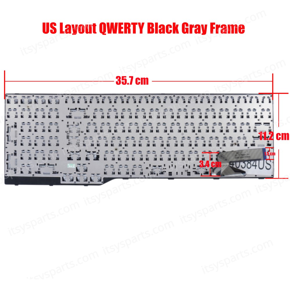 Laptop Keyboard for Fujitsu Lifebook E554 E556 E557 E753 E754 E756 CP670825-03 FJM14B96003D85 002-12856L-HF01 US Black Gray Frame ( SKU.40384US )