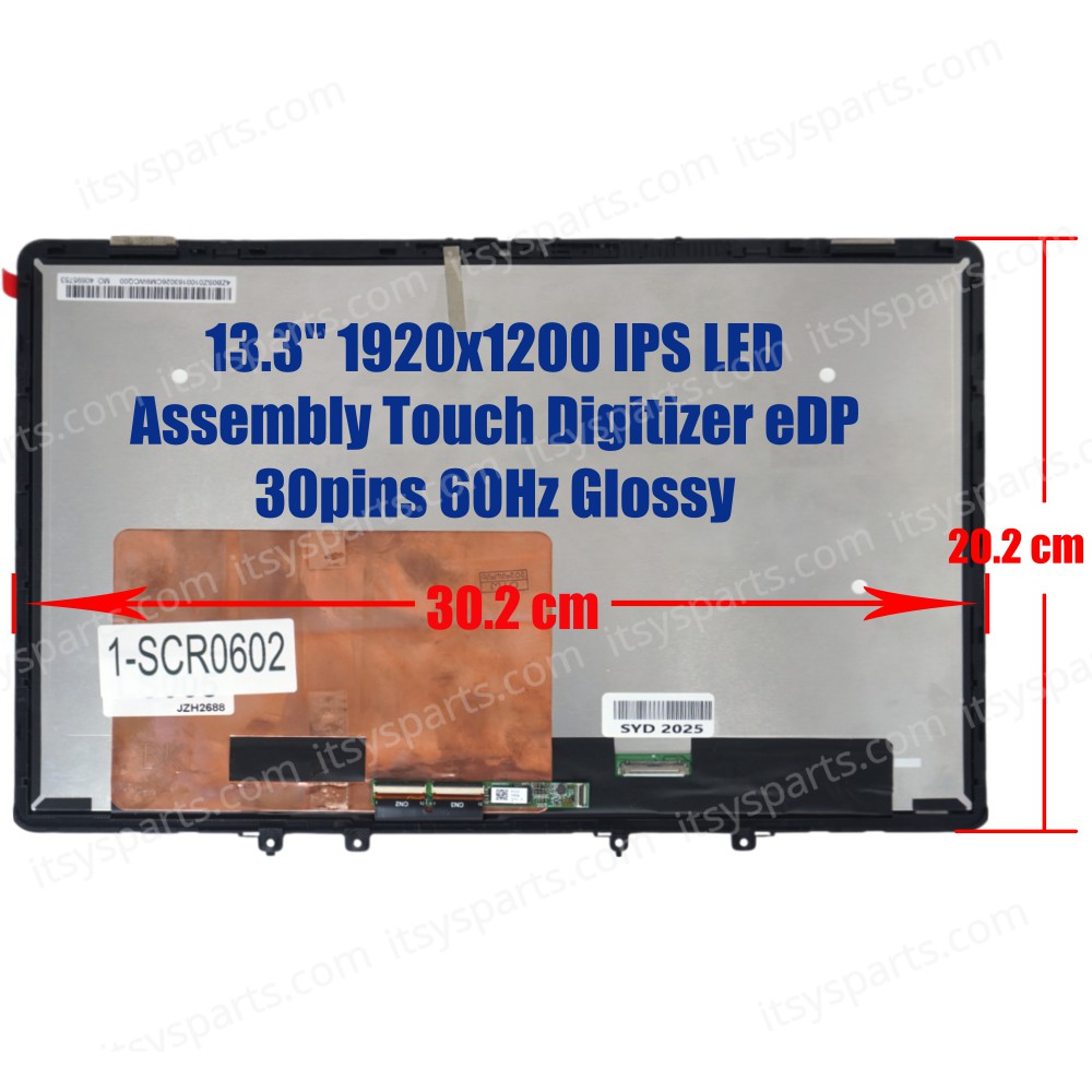 Laptop Screen monitor for Lenovo 13W Yoga Gen 2 Type 82YR 82YS 5M11H88919 5M11H88918 Assembly Touch Digitizer 13.3'' 1920x1200 WUXGA IPS LED eDP 30pins 60Hz Glossy ( SKU.1-SCR0602 )