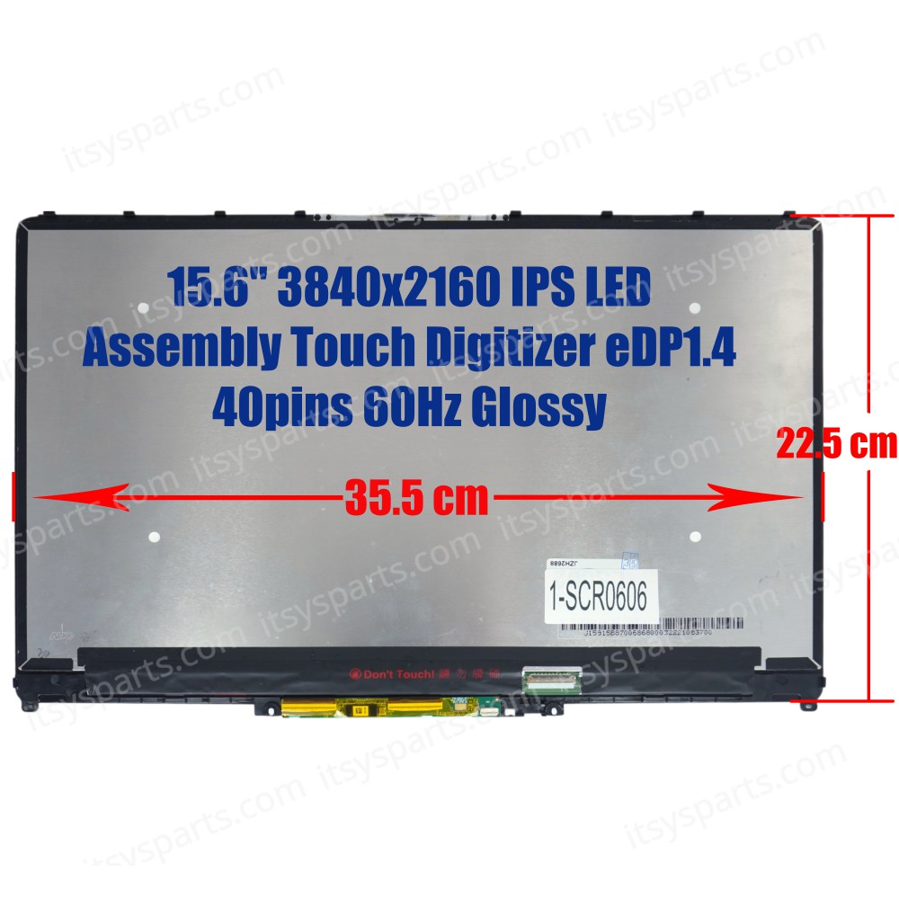 Laptop Screen monitor for Dell Inspiron 15 7586 i7586 2-in-1 P76F P76F001 I7586-7205BLK 8JGGN 08JGGN B156ZAN03.4 Assembly Touch Digitizer 15.6'' 3840x2160 UHD 4K IPS LED eDP1.4 40pins 60Hz Glossy ( SKU.1-SCR0606 )