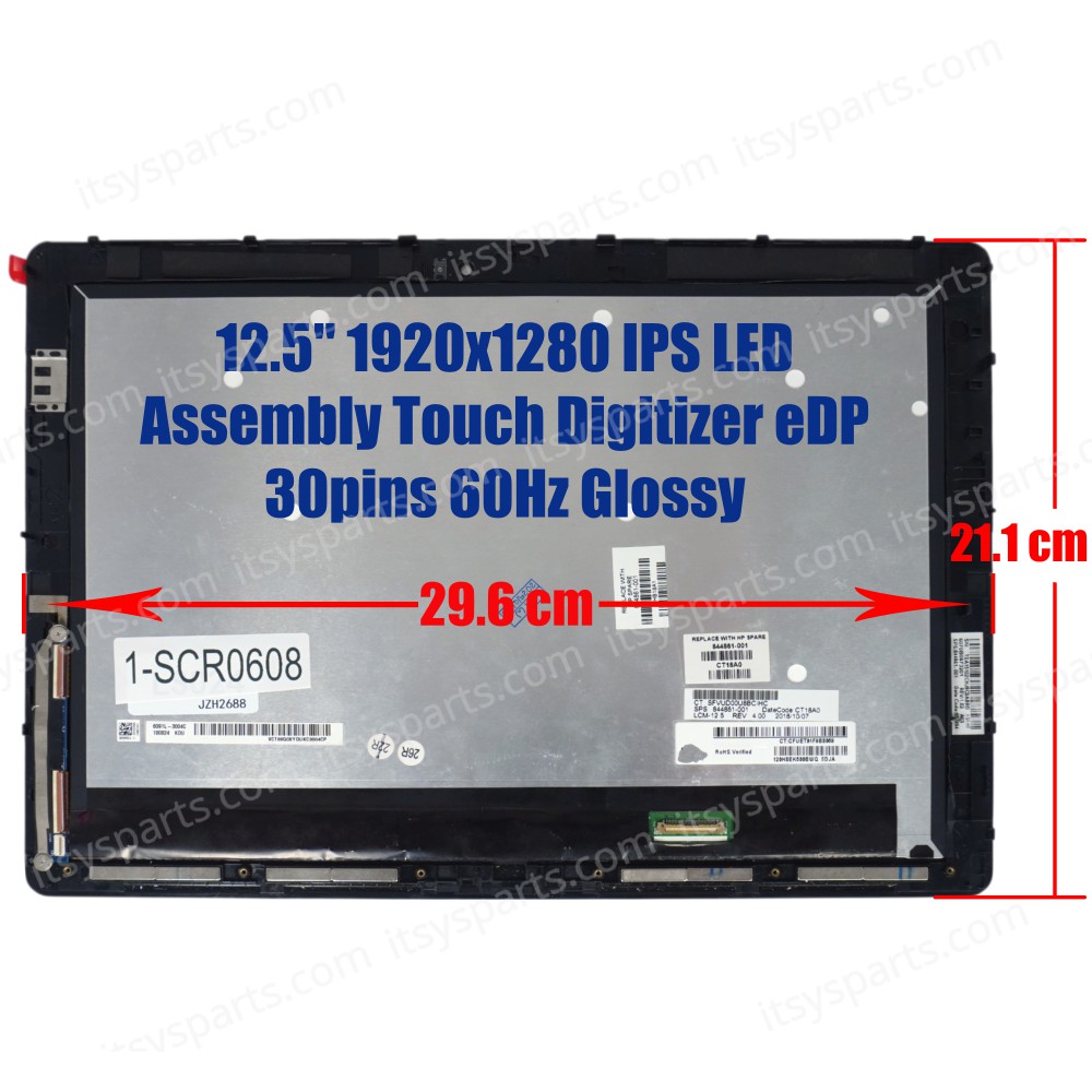 Tablet Screen monitor for HP Elite x2 1012 G1 Z0J13EC 1BA55US 1BB37US 1BB62US 844861-001 LP120UP1-SPA5 Assembly Touch Digitizer 12.5'' 1920x1280 IPS LED eDP 30pins 60Hz Glossy ( SKU.1-SCR0608 )