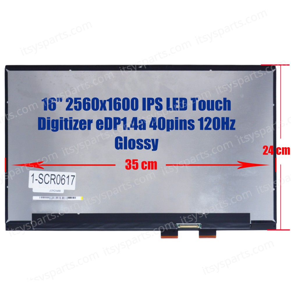 Laptop Screen monitor for HP Envy 16-H0000NV 16-H1003NV 16-H1010NR 16-H1020NR N13380-001 N13379-001 Touch Digitizer 16'' 2560x1600 WQXGA IPS LED 71% NTSC eDP1.4a 40pins 120Hz Glossy ( SKU.1-SCR0617 )