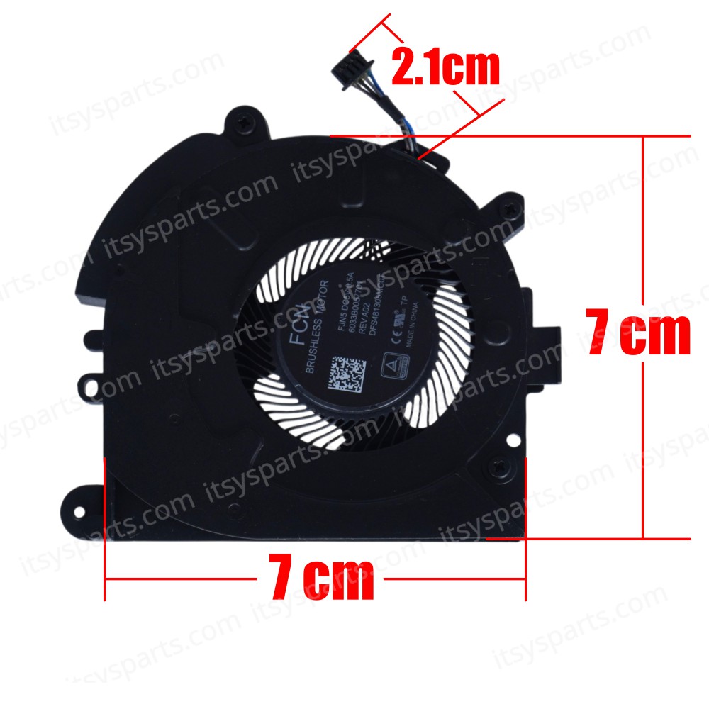 Laptop CPU Cooling Fan for HP EliteBook x360 830 G5 830 G6 735 G5 835 G5 835 G6 L13679-001 L60624-001 EG75050S1-C040 6033B0057601 6033B0067701 NS85C07-17D04 4pin ( SKU.81469 )