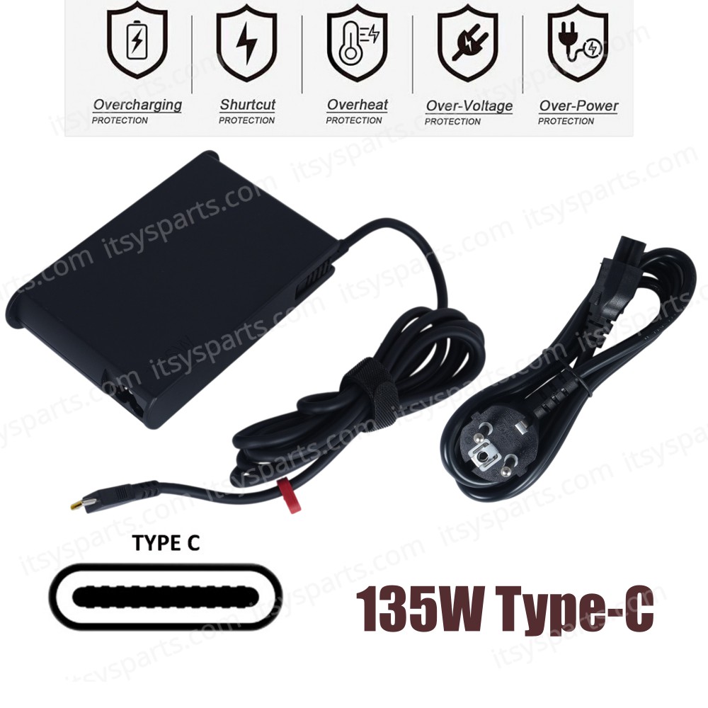 AC Adapter Laptop Notebook Charger for Lenovo P16s Gen 1 21BT 21BU T16 Gen 1 21BV 21BW Z16 Gen 1 21D4 21D5 14 G2 ITL 20VD 5A10W86296 5A10W86326 135W Type-C ( SKU.60327 )