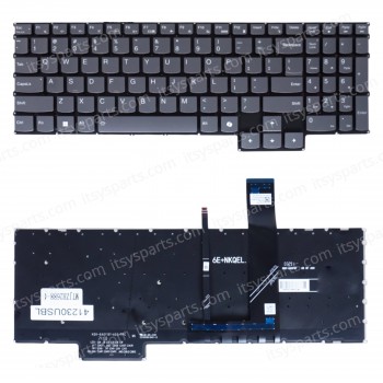 Laptop Keyboard for Lenovo Legion Pro 5 16IRX8 82WK R9000P Y9000P 2024 5CB1L30862 5CB1L30890 5CB1L30858 5CB1L50439 US No Frame Backlight Gray ( SKU.41230USBL )