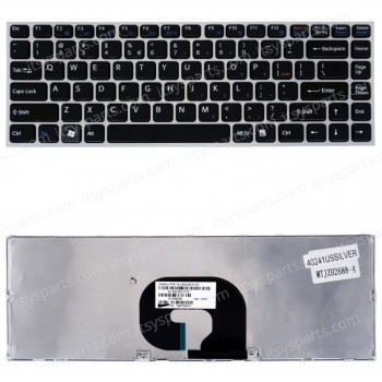 Laptop Keyboard for Sony VAIO VPC-Y VPCY VPCY11M1E VPCY11M1R VPCY11S1E 9J.N0U82.N01 95102113 148905841 148905851 US Black Silver Frame ( SKU.40241USSILVER )