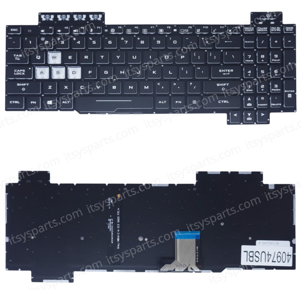 Laptop Keyboard for Asus Tuf Gaming FX504GE-E4059 - Model : FX504G V170746GS1 AEBKLU03010 US No Frame Backlight Black ( SKU.40974USBL )