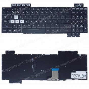 Laptop Keyboard for Asus Tuf Gaming FX504GE-E4059 - Model : FX504G V170746GS1 AEBKLU03010 US No Frame Backlight Black ( SKU.40974USBL )