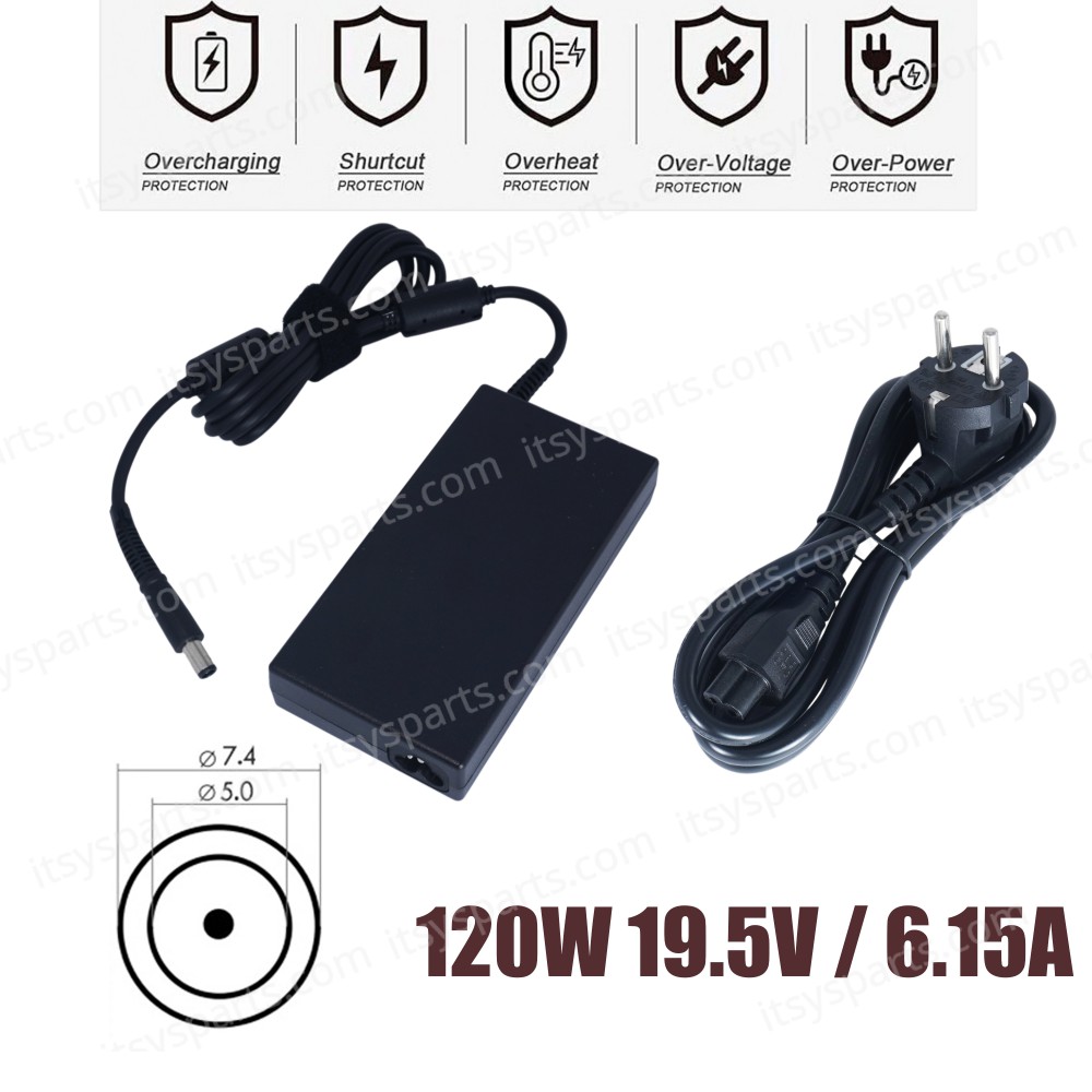 AC Adapter Laptop Notebook Charger for HP ProOne 400 G1 600 G6 22 All-in-One 740243-001 L89695-001 L57117-001 A120A02CH 19.5V 6.15A 120W 7.4mm*5.0mm ( SKU.60330 )