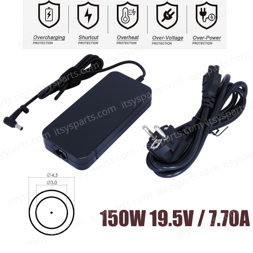 AC Adapter Laptop Notebook Charger for Asus ZenBook Pro UX550GD UX550GDX UX580GD UX550GE UX550GEX UX580GE UX535 A17-150P1A 19.5V 7.70A 150W 4.5mm*3.0mm ( SKU.60329 )