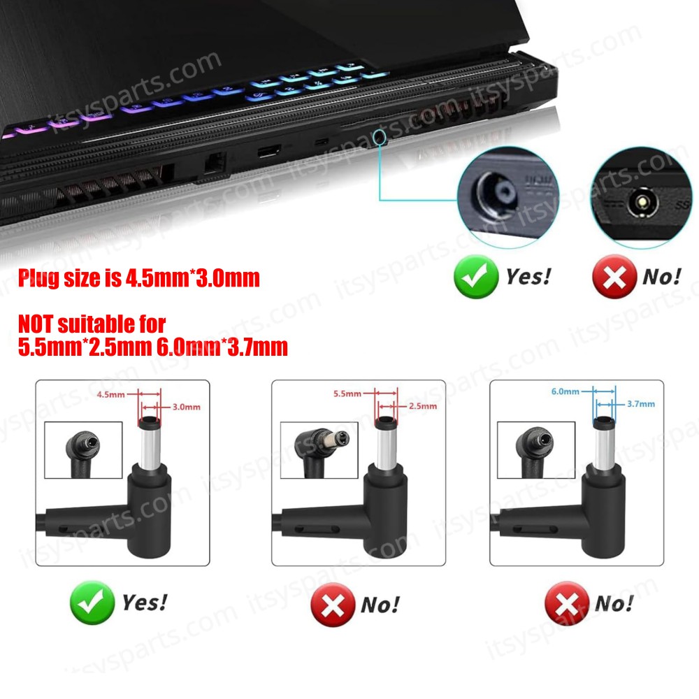 AC Adapter Laptop Notebook Charger for Asus ZenBook Pro UX550GD UX550GDX UX580GD UX550GE UX550GEX UX580GE UX535 A17-150P1A 19.5V 7.70A 150W 4.5mm*3.0mm ( SKU.60329 )
