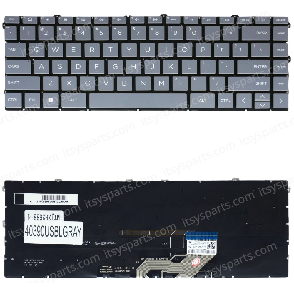 Laptop Keyboard for HP Envy x360 2-in-1 15-FE 15Τ-FE 15Τ-FE100 15-FE0013DX 15-FH0013DX N49284-001 N49283-001 PK133W62A00 TPN-C165 US No Frame Backlight Gray ( SKU.40390USBLGRAY )