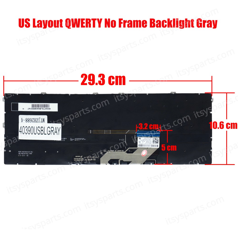 Laptop Keyboard for HP Envy x360 2-in-1 15-FE 15Τ-FE 15Τ-FE100 15-FE0013DX 15-FH0013DX N49284-001 N49283-001 PK133W62A00 TPN-C165 US No Frame Backlight Gray ( SKU.40390USBLGRAY )