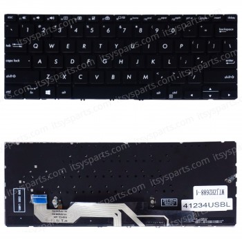 Laptop Keyboard for Asus UX362 UX362F UX360FA UX362CA UX362FA-EL206T 0KNB0-1627US00 NFQ0U.001 0KNB0-1626US00 US No Frame Backlight Black ( SKU.41234USBL )