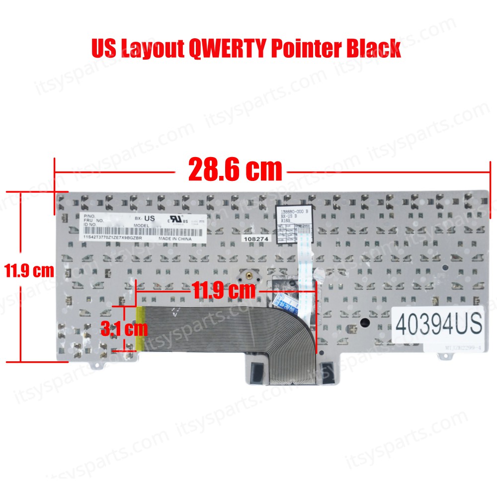 Laptop Keyboard for Lenovo ThinkPad SL300 SL400 SL400C SL500 SL500C BX-84US BX84 42T3770 42T3803 9BGZBR US Pointer Black ( SKU.40394US )