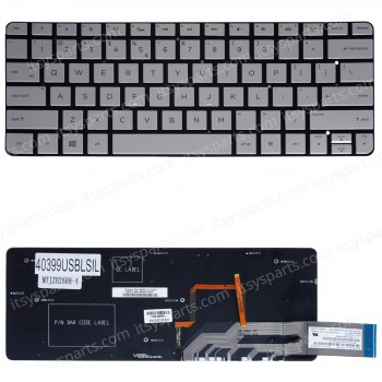 Laptop Keyboard for HP Spectre x2 13-H 13-H2 13T-H2 X2 13 x2 PRO 13-h200 13-H210DX 13-H211NR 744485-031 744485-001 744485-B31 US No Frame Backlight Silver ( SKU.40399USBLSIL )
