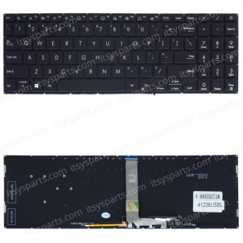 Laptop Keyboard for Asus UX535 UX535L UX535LH UX535LI UX535Q UX535QE UM535 Q528EUS 90NB0RX2-R31GE0 90NB0RW1-R30TU0 US No Frame Backlight Black ( SKU.41236USBL )