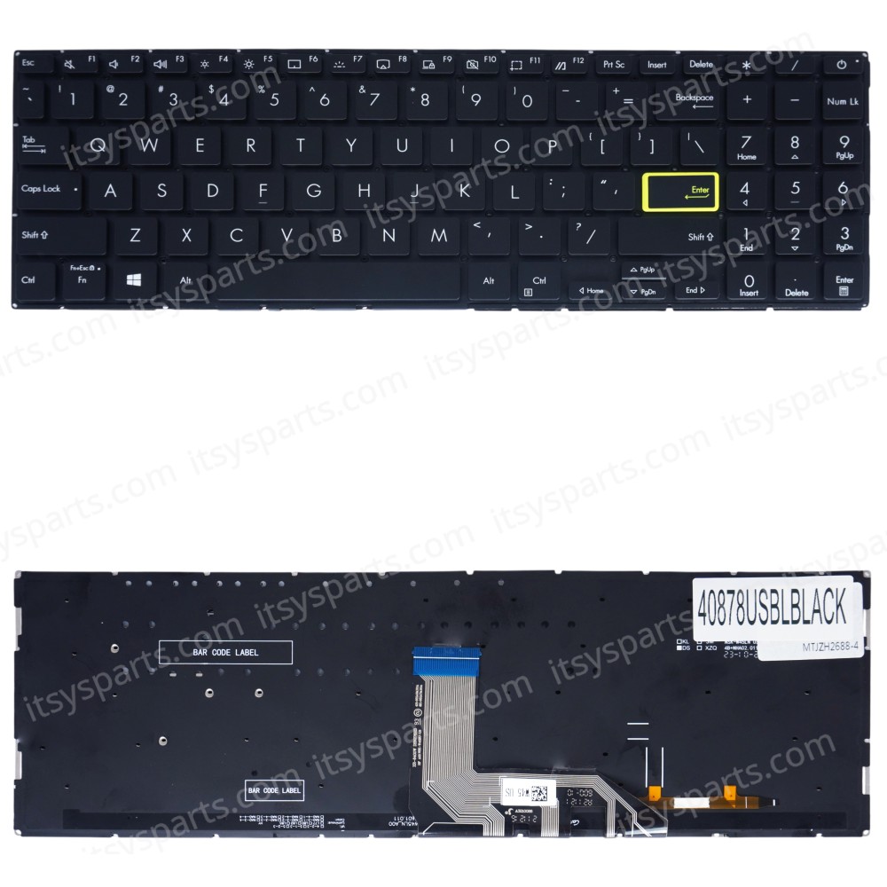 Laptop Keyboard for Asus VivoBook 15 S533 X513 M513 M5600IA S15 S533UA S533EA M513U M513UA M513IA X513EA X513EP X513EQ US No Frame Backlight Black ( SKU.40878USBLBLACK )