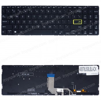 Laptop Keyboard for Asus VivoBook 15 S533 X513 M513 M5600IA S15 S533UA S533EA M513U M513UA M513IA X513EA X513EP X513EQ US No Frame Backlight Black ( SKU.40878USBLBLACK )
