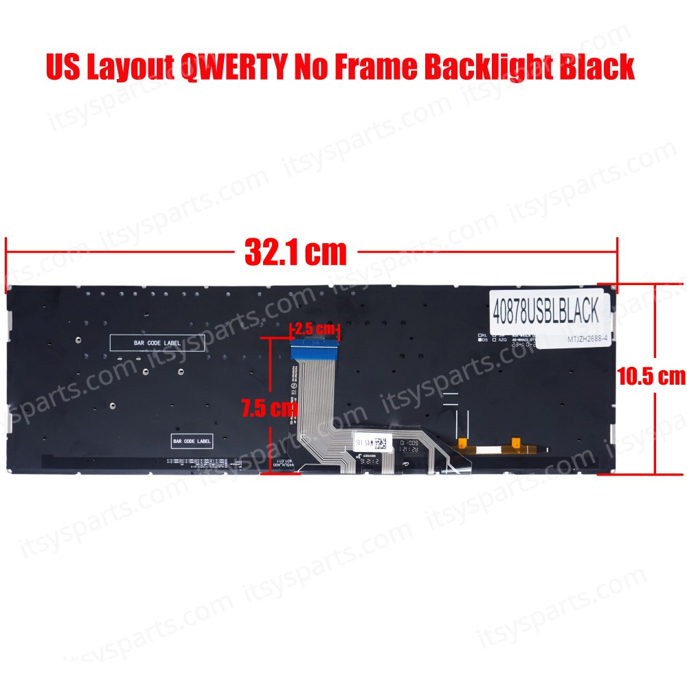 Laptop Keyboard for Asus VivoBook 15 S533 X513 M513 M5600IA S15 S533UA S533EA M513U M513UA M513IA X513EA X513EP X513EQ US No Frame Backlight Black ( SKU.40878USBLBLACK )