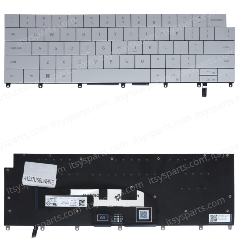 Laptop Keyboard for Dell XPS 14 9440 2024 P184G 0945JN 945JN P66PH 0P66PH LK138YR1B00 SG-B1270-XUA SN2C10B21-US 0DFRF5 DFRF5 US Backlight White ( SKU.41237USBLWHITE )