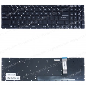 Laptop Keyboard for MSI GE76 Raider 10UE 10UG 10UH 11UE 11UG 11UH MS-17K3 MS-17K4 MS-17KK Leopard 12UE 12UH US No Frame Per-Key RGB Backlight Βlack ( SKU.41239USBL )