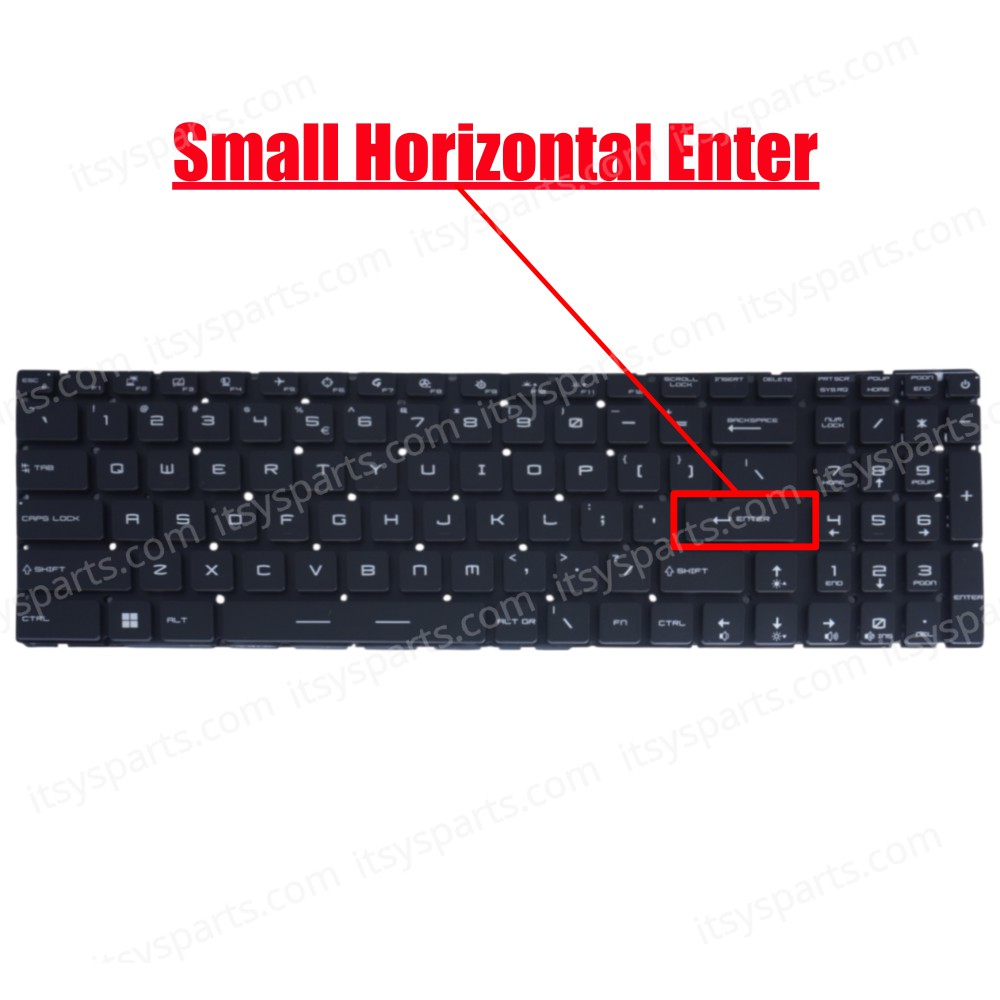 Laptop Keyboard for MSI GE76 Raider 10UE 10UG 10UH 11UE 11UG 11UH MS-17K3 MS-17K4 MS-17KK Leopard 12UE 12UH US No Frame Per-Key RGB Backlight Βlack ( SKU.41239USBL )