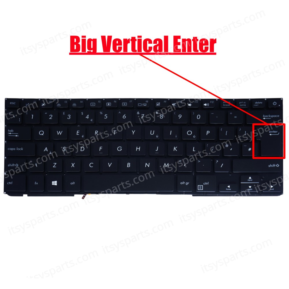 Laptop Keyboard for Asus ZenBook F411UA  VivoBook 14 X411UN X411UA X411SC X411U S410UA S410UN 0KNB0-F622GE00 12337917-001 NSK-WJ7BB UK No Frame Backlight Black ( SKU.40815UKBL )