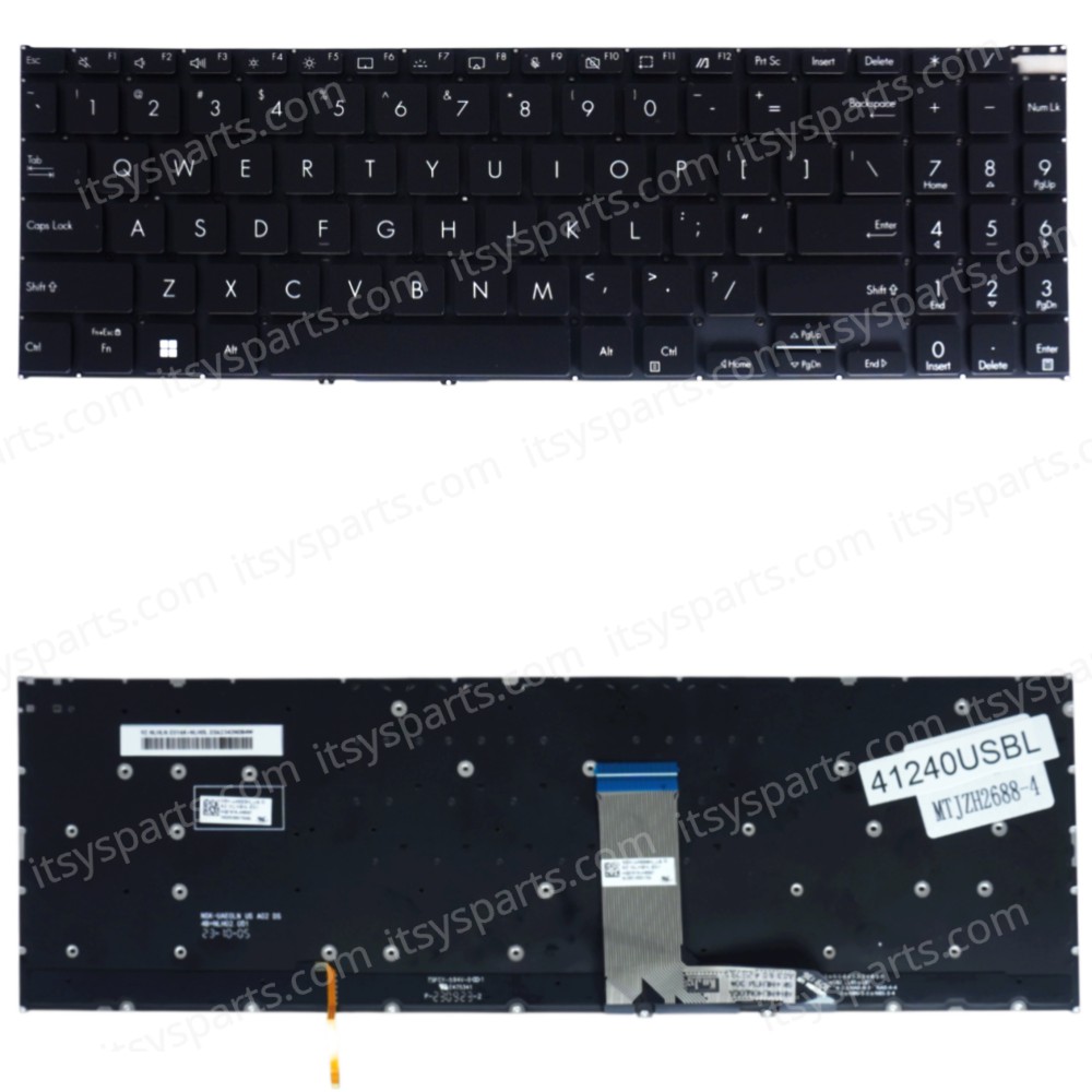 Laptop Keyboard for Asus K6502V K6502VJ K6502VU K6502VV Q530VJ 90NB11K3-R31US0 90NB11K1-R31FR0 US No Frame Backlight Black ( SKU.41240USBL )