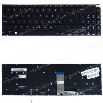 Laptop Keyboard for Asus K6502V K6502VJ K6502VU K6502VV Q530VJ 90NB11K3-R31US0 90NB11K1-R31FR0 US No Frame Backlight Black ( SKU.41240USBL )