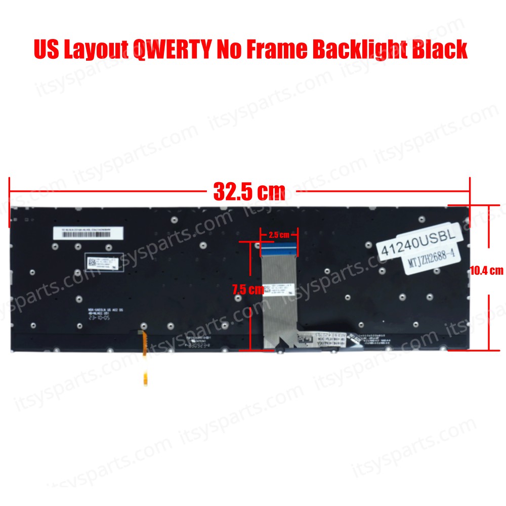 Laptop Keyboard for Asus K6502V K6502VJ K6502VU K6502VV Q530VJ 90NB11K3-R31US0 90NB11K1-R31FR0 US No Frame Backlight Black ( SKU.41240USBL )