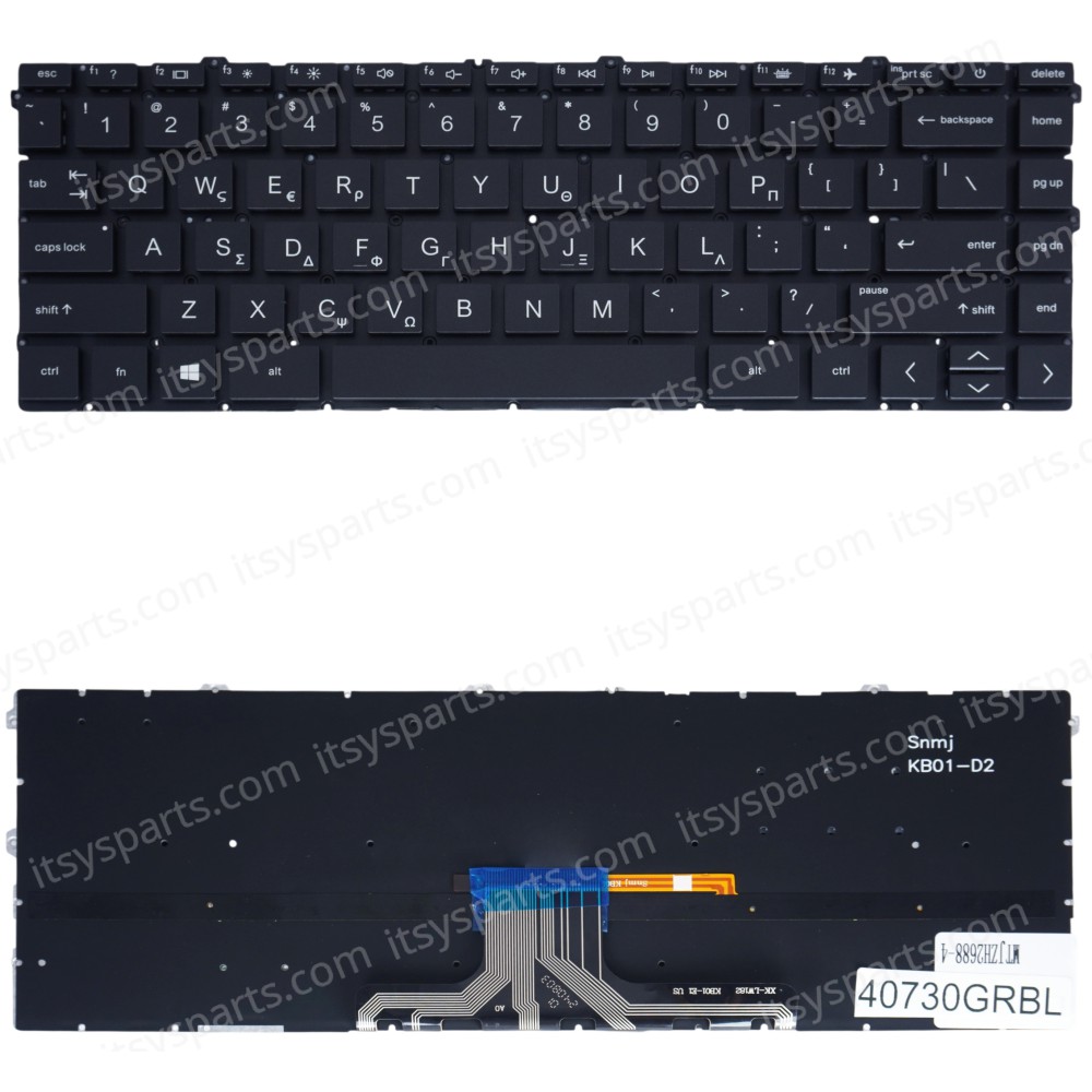 Greek Laptop Keyboard for HP Pavilion x360 14-DV 14-dv0005nv 14-DW 14-dw0001nv 14-dw1082TU L96524-001 M28289-001 9Z.NECLN.F0J 6070B1744903 GR No Frame Backlight Gray ( SKU.40730GRBL )