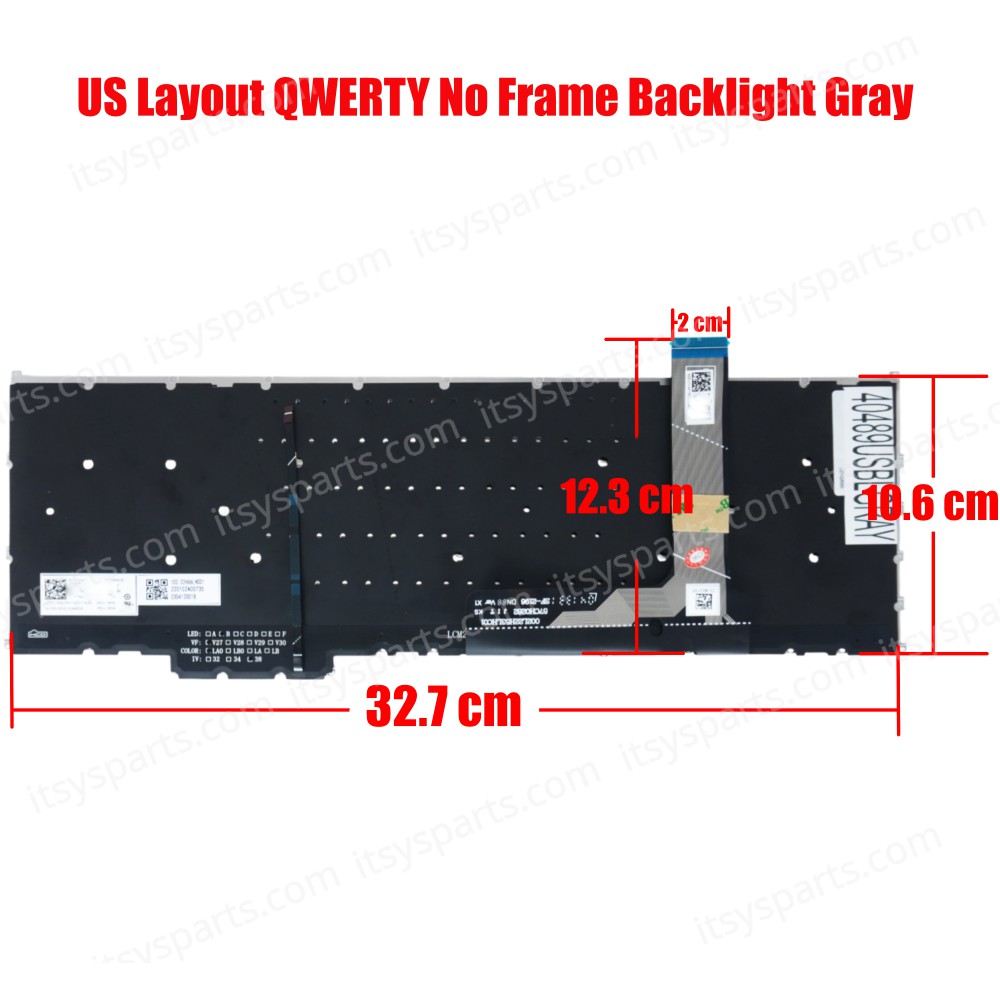 Laptop Keyboard for Lenovo ThinkBook 16 G7 IML Type 21MS 16 G7 ARP Type 21MW 16 G7 QOY Type 21NH 5CB1P01066 5CB1P31133 5CB1P85698 US No Frame Backlight Gray ( SKU.40489USBLGRAY )