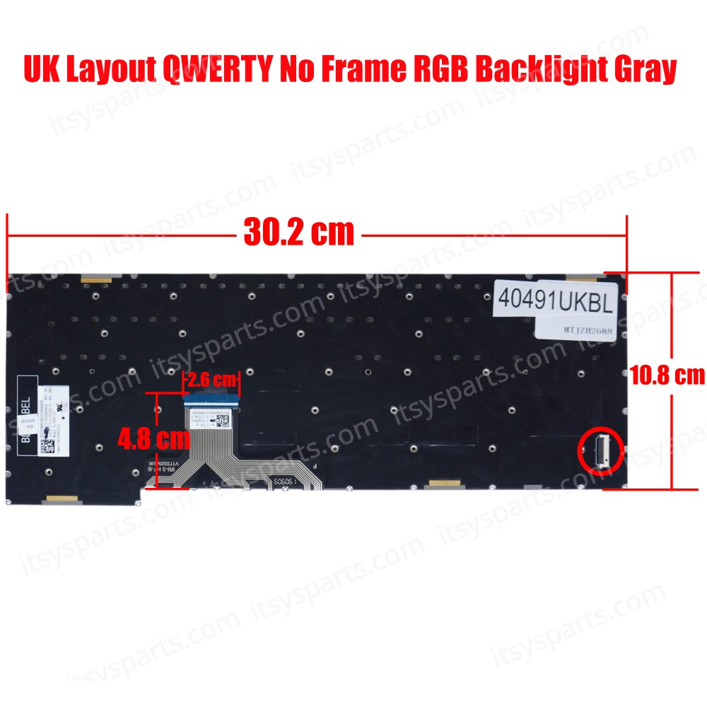 Laptop Keyboard for Lenovo Legion Y730-15ICH 81HD Y740-15ICHg 81HE Y740-15IRH 81UF Y740-15IRHg 81UH 5CB0S56973 5CB0S56981 5CB0S16436 UK RGB Backlight Gray ( SKU.40491UKBL )