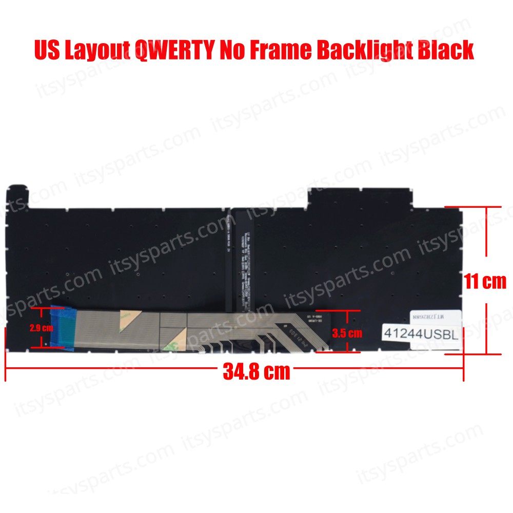 Laptop Keyboard for Asus FX517 FX517ZC FX517ZE FX517ZM FX517Z FX517ZR FX517ZE-1C 90NR0951-R31FR0 90NR0951-R31BG1 90NR0951-R31SP0 US No Frame Backlight Black ( SKU.41244USBL )