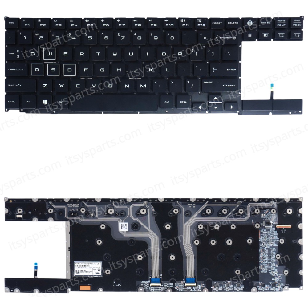 Laptop Keyboard for HP Omen X 2S 15-DG 15-DG0010NR 15-DG0020NR 15-DG0075CL L65814-001 L57185-001 L57185-A41 L57185-061 TPN-Q215 US RGB Backlight Black ( SKU.40467USBL )