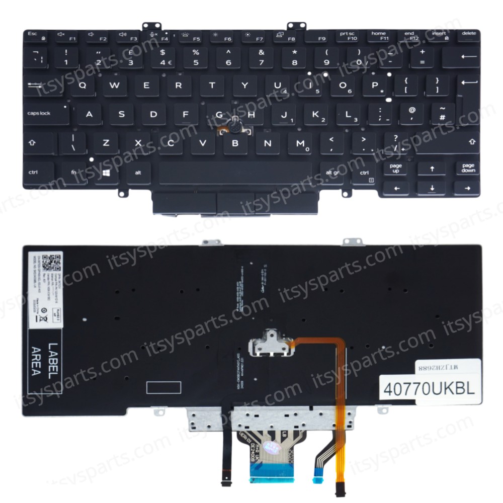 Laptop Keyboard for Dell Latitude 5411 5410 5401 5400 7400 Dual Point 3T97G 03T97G H2DXX 0H2DXX 3T97G 03T97G 7D2R0 07D2R0 UK No Frame Backlight Pointer Black  ( SKU.40770UKBL )
